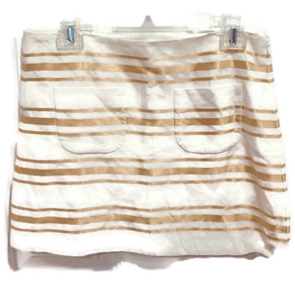 J. Crew linen mixed striped skirt size 4